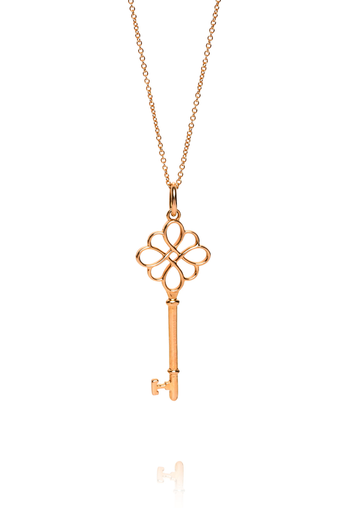 Tiffany & Co 18K Yellow Gold Knot Key Pendant Necklace