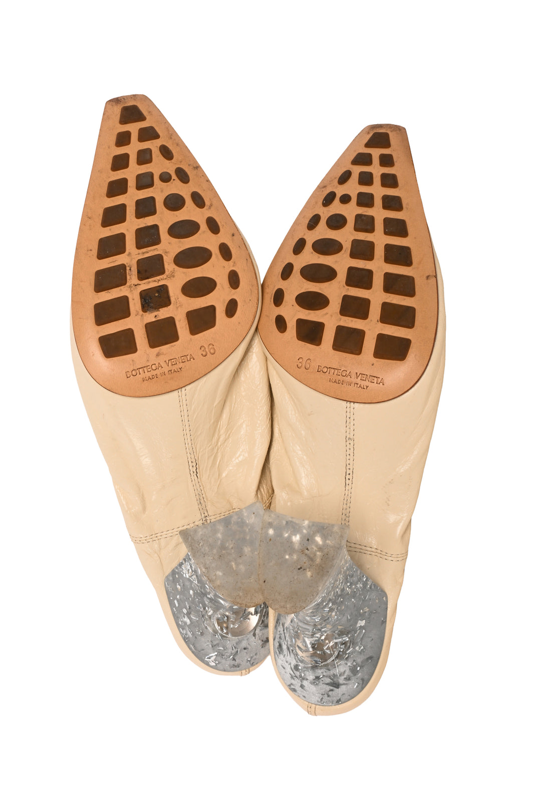 Bottega Veneta Size 36 Almond Crushed Leather Pumps