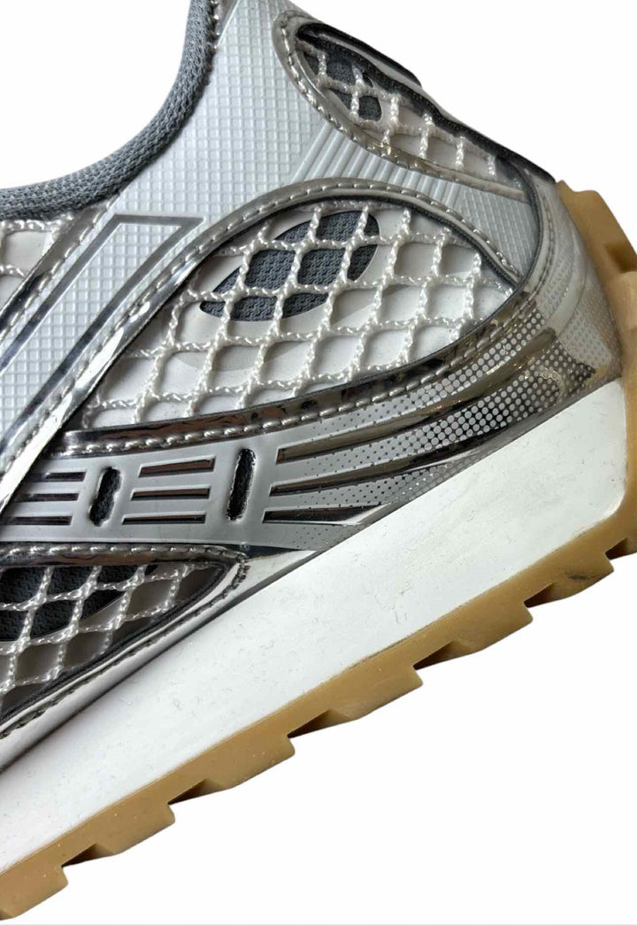 Bottega Veneta Size 38 Orbit Tech Fabric Metallic Sneaker