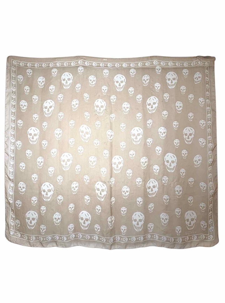 Alexander Mcqueen Silk Skull Pattern Scarf
