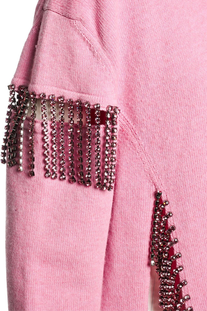 Christopher Kane Size M Cutout Cupchain Crystal Knit Sweater