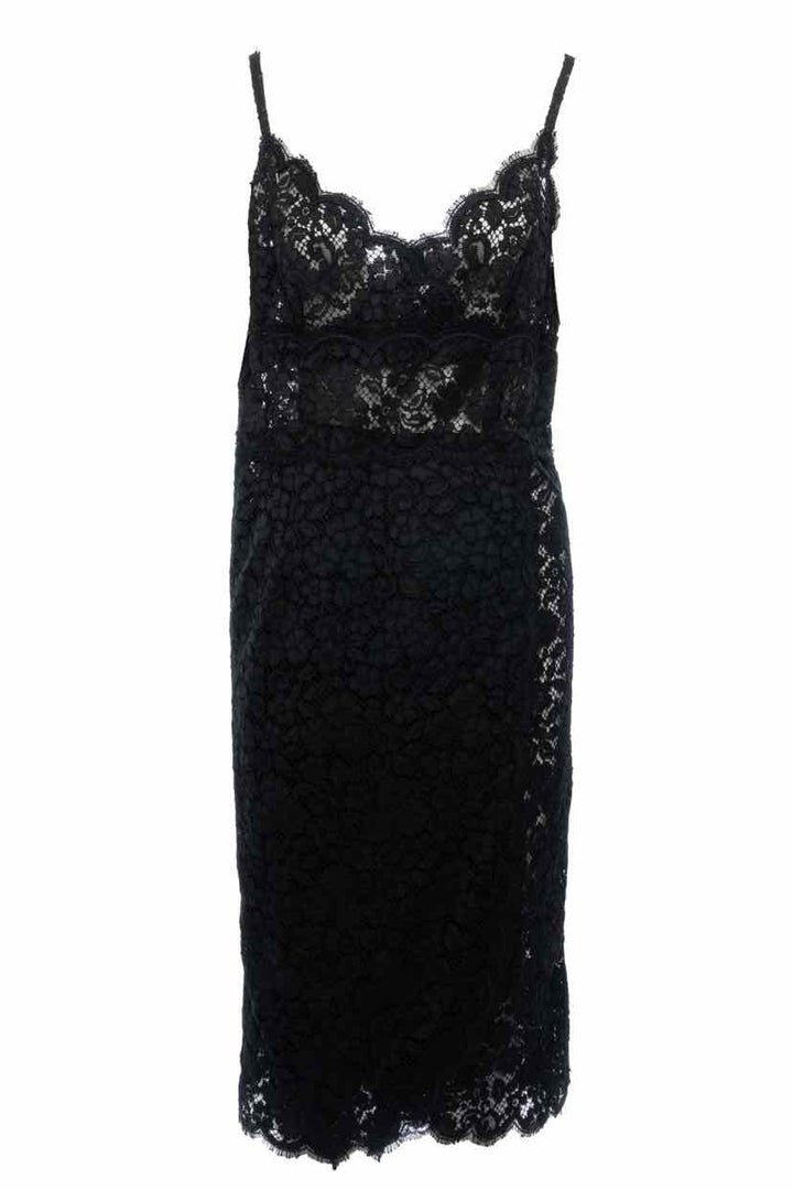 Dolce & Gabbana Size 48 Sheer Lace Midi Dress