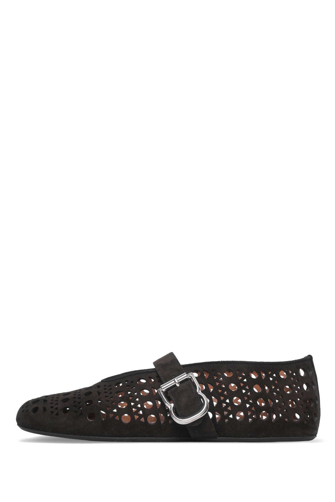 Alaia Size 38.5 Laser-cut Suede Ballet Flats