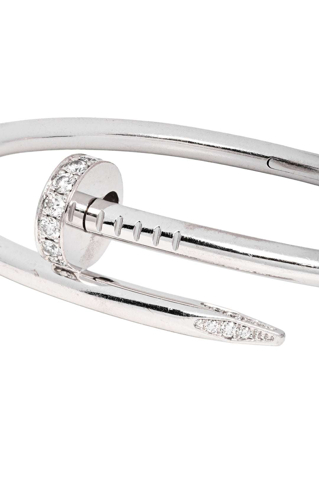 Cartier Size 17 2013 18K White Gold Juste Un Clou Diamond Bracelet