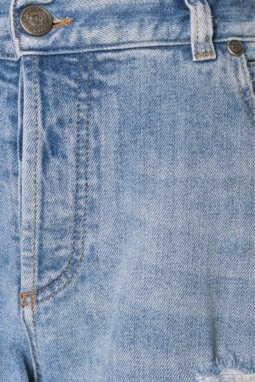 Balmain Size 33 Men's Slim Fit Ripped Jeans