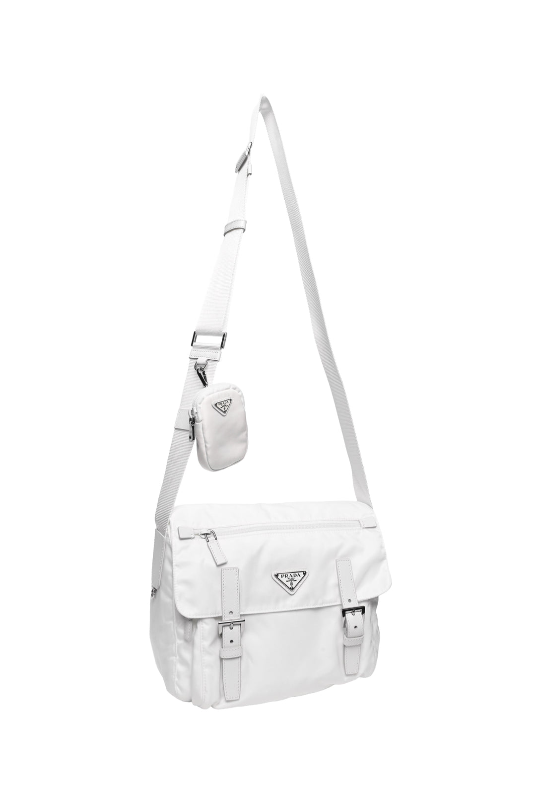 Prada Re-Nylon Double Buckle Shoulder Bag