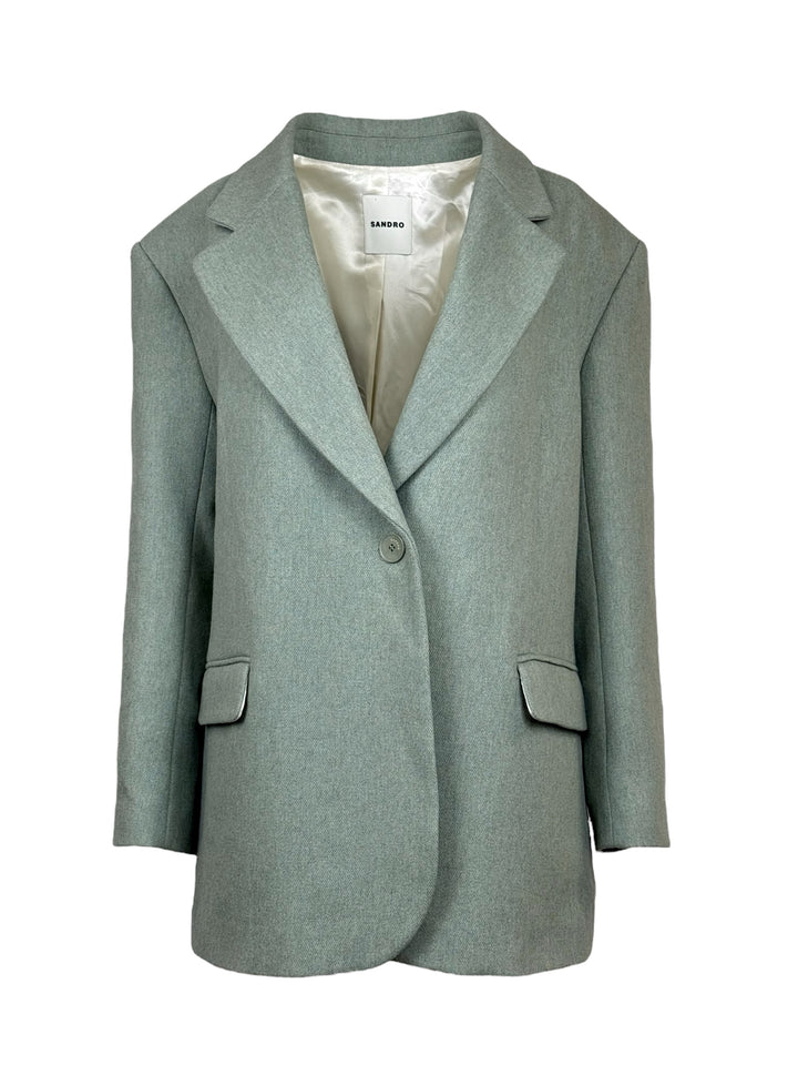 Sandro Size 42 Wool Oversized Blazer