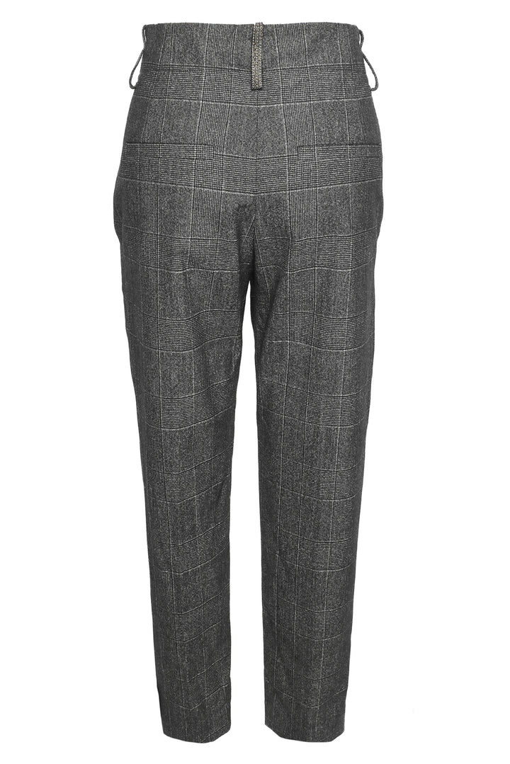 Brunello Cucinelli Size 2 Check Print Tailored Wool Pants