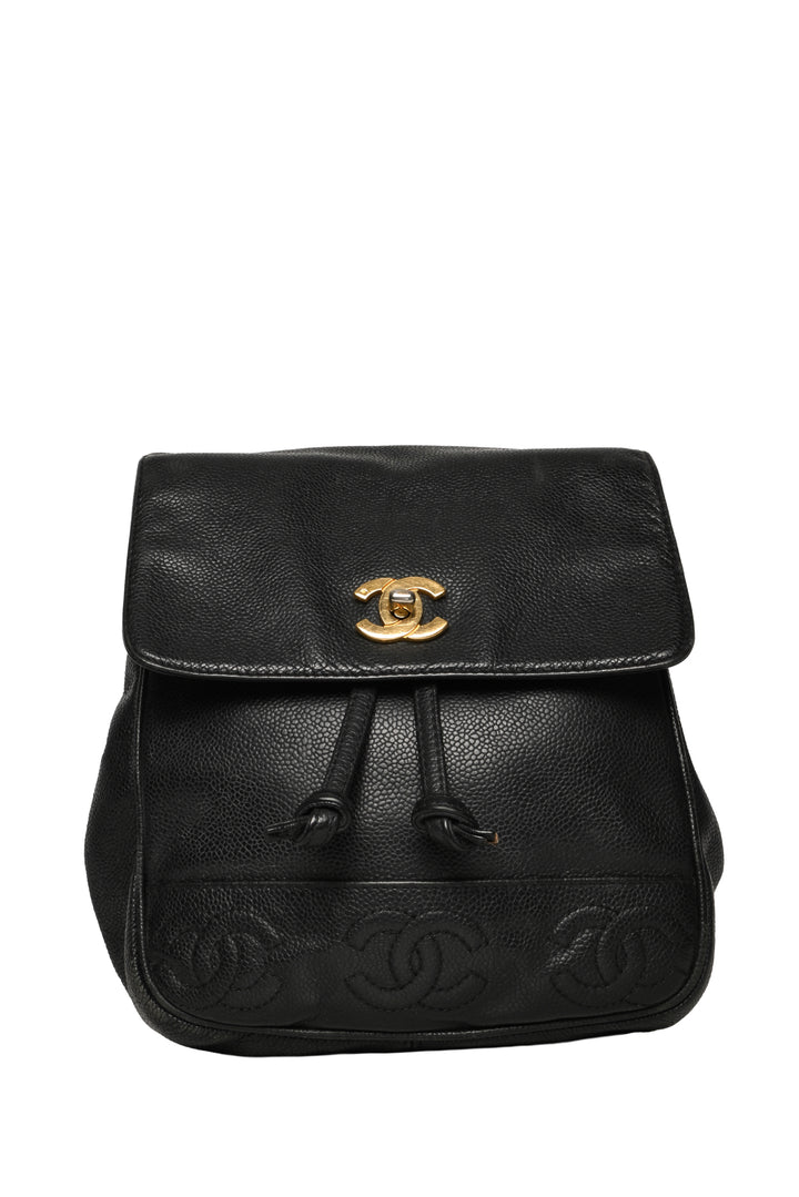 Chanel Vintage Caviar Triple CC BackPack