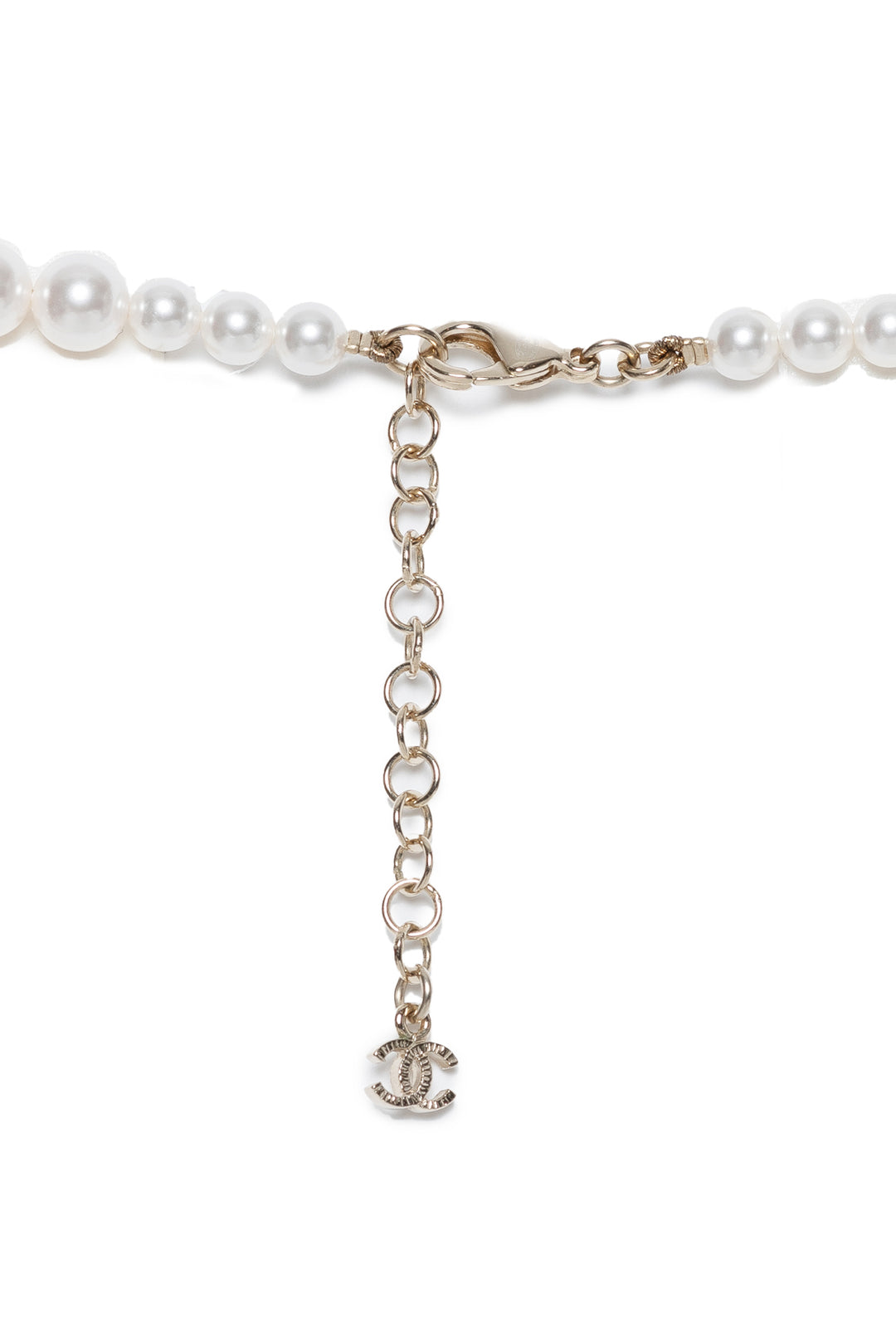 Chanel CC Long Faux Pearl Necklace