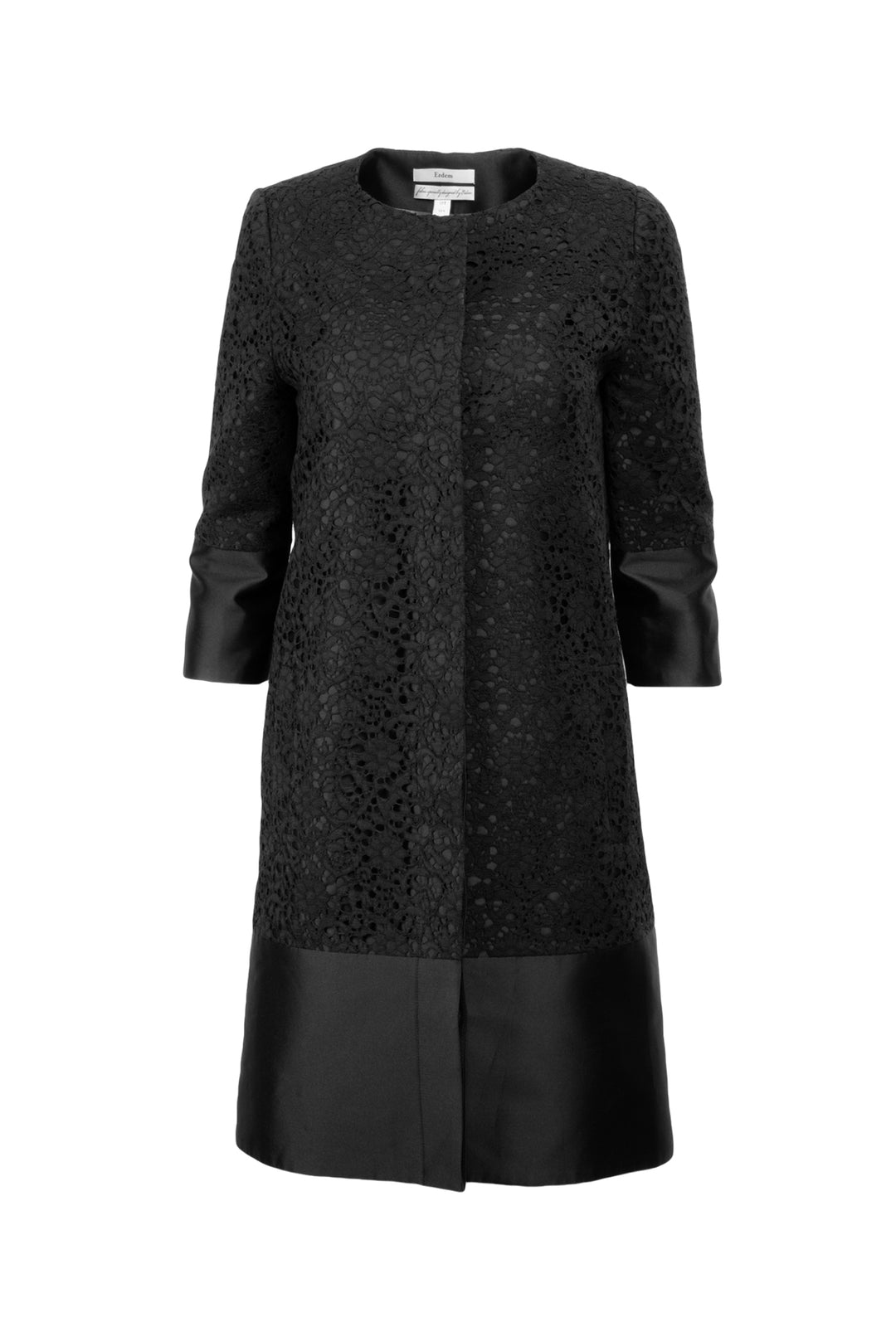 Erdem Size 4 Collarless Eyelet Coat