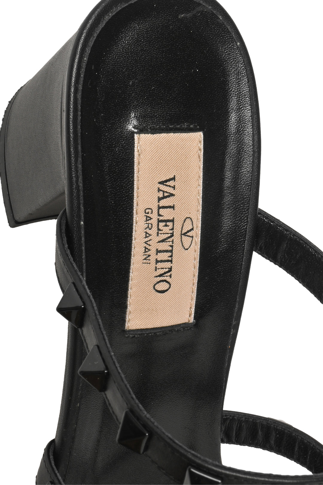 Valentino Size 39 Rockstud Calfskin Leather Slide Sandals