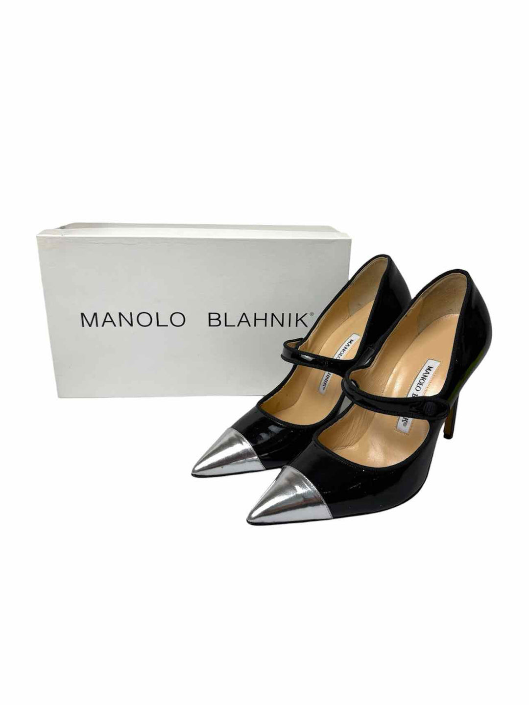 Manolo Blahnik Size 37 Patent Pumps