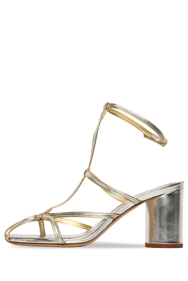 Johanna Ortiz Size 39 Veracruz Metallic Leather Sandals
