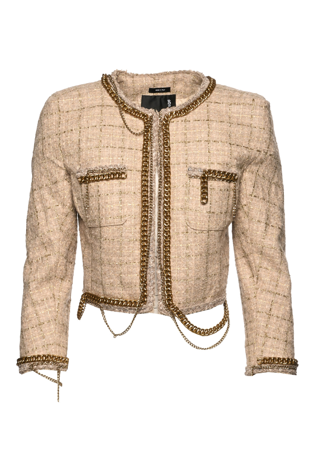 R13 Size S Square Shoulder Tweed Jacket
