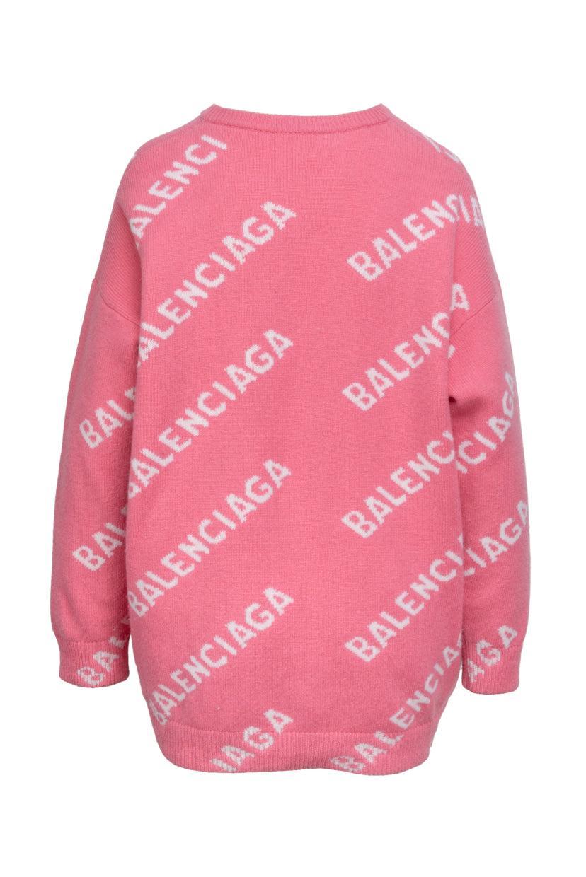 Balenciaga Size L 2020 Allover Logo Sweater