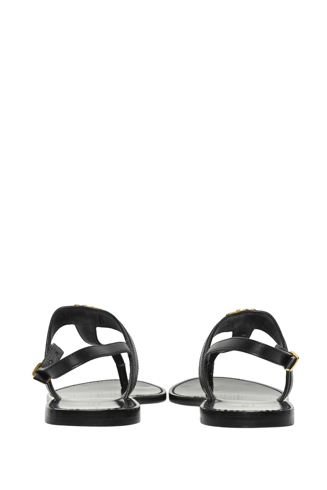 Celine Size 38 Leather Triomphe Thong Sandals