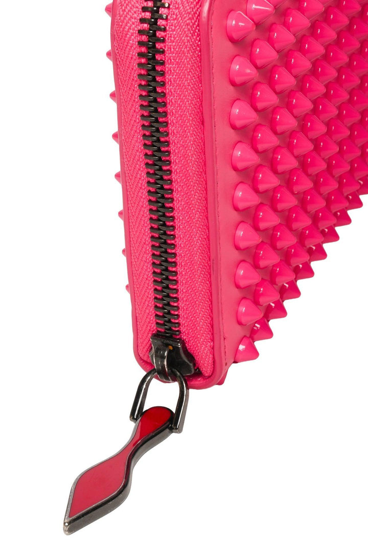 Christian Louboutin Leather Panettone Spike Zip-Around Wallet