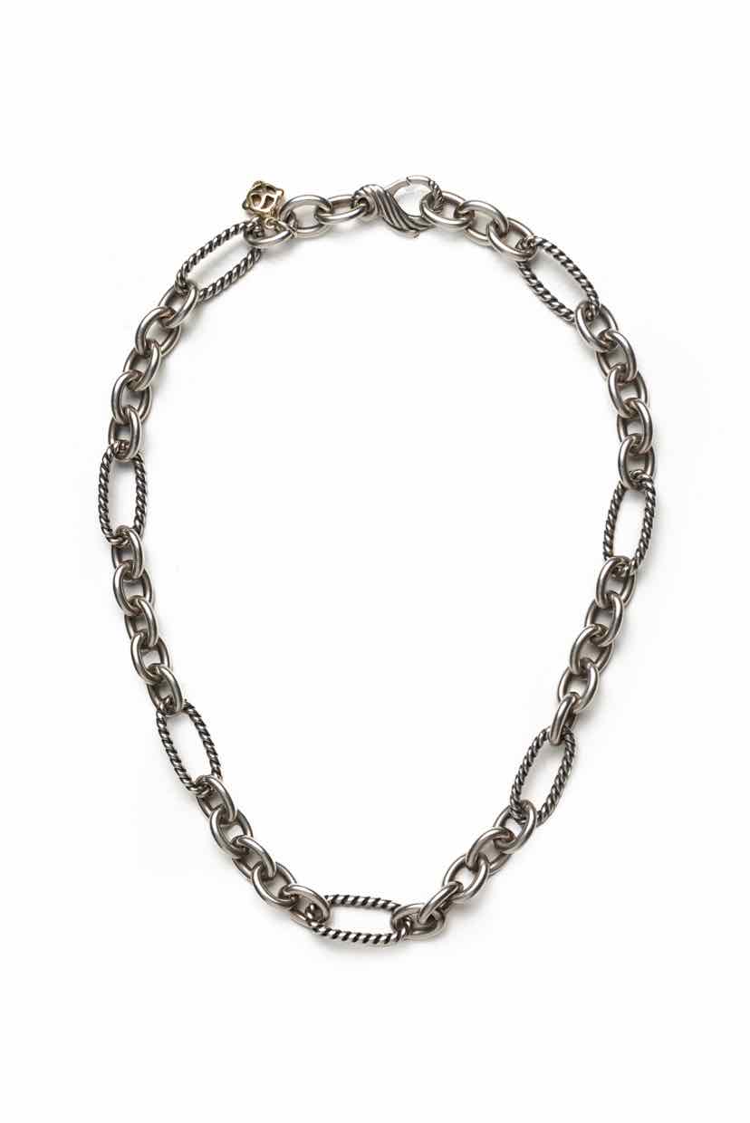 David Yurman Sterling Silver Figaro Chain Necklace