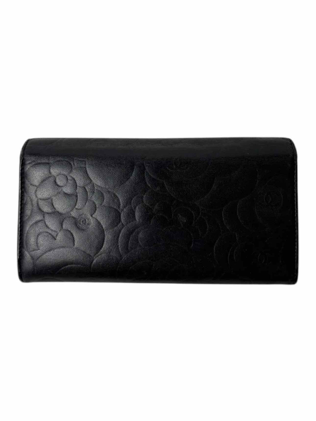 Chanel Camillia Embossed Leather Wallet