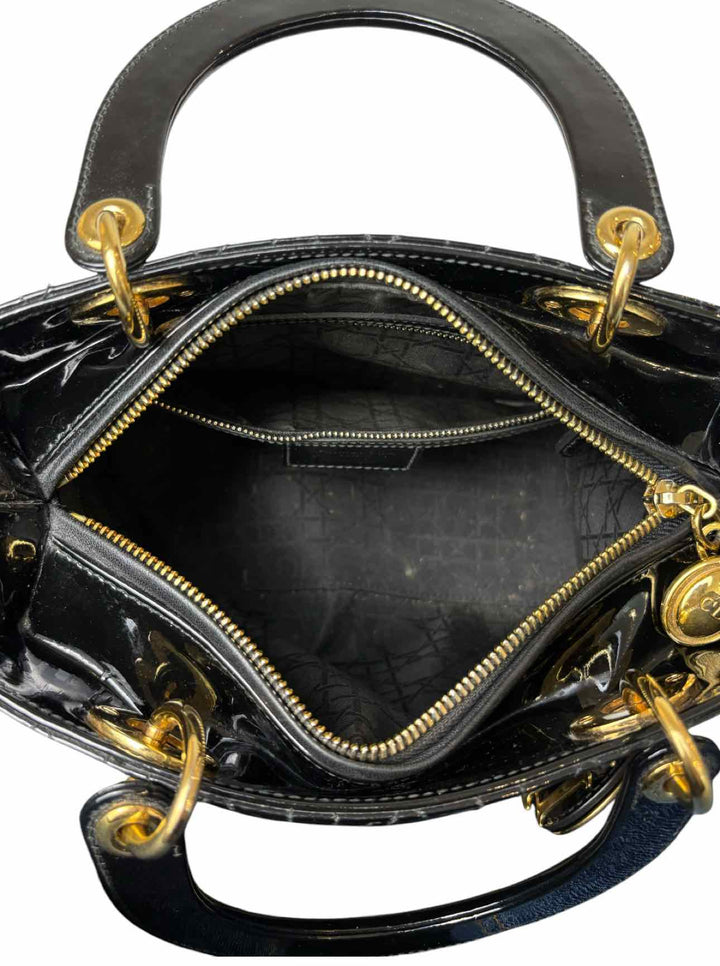 Dior Patent Leather Medium Lady Dior Purse