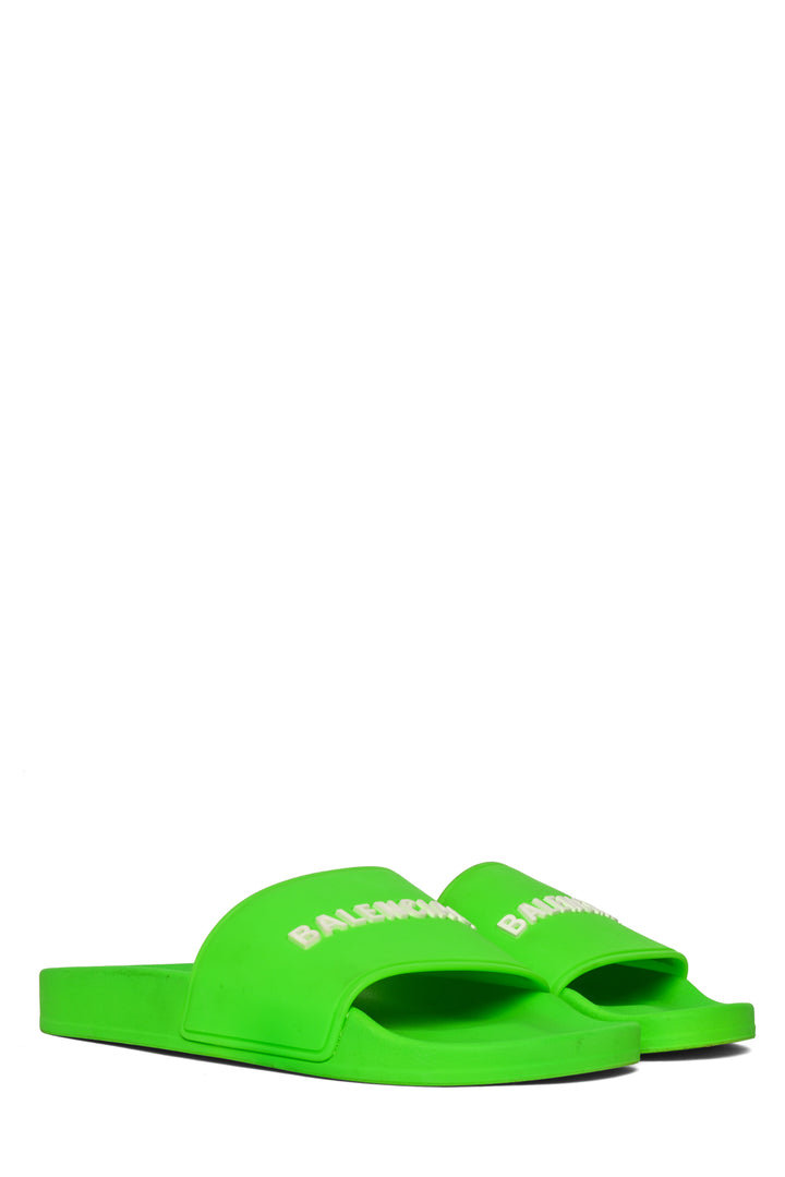 Balenciaga Size 7 Logo Pool Slide Sandals