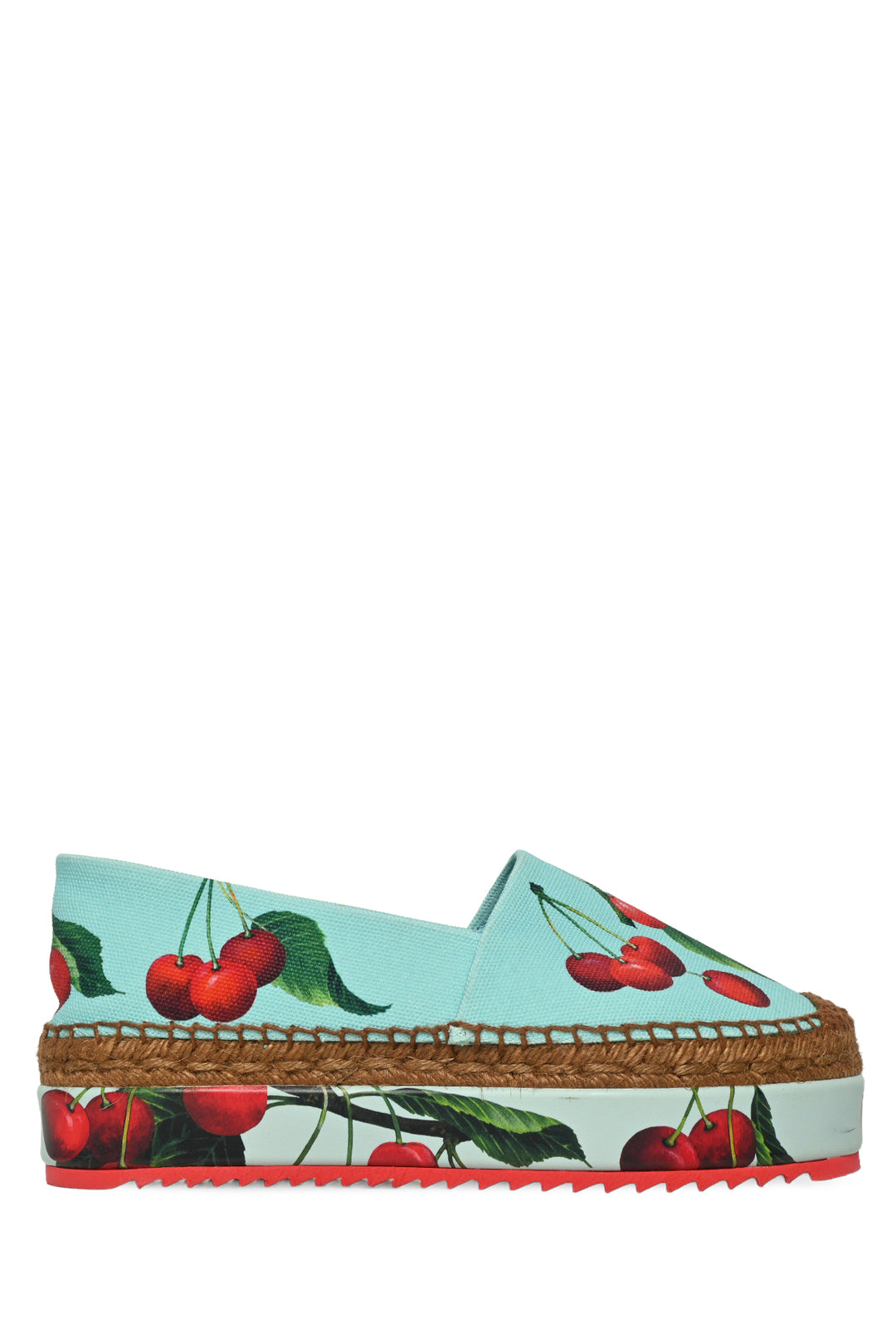 Dolce & Gabbana Size 36 Cherry Print Platform Espadrille Flats