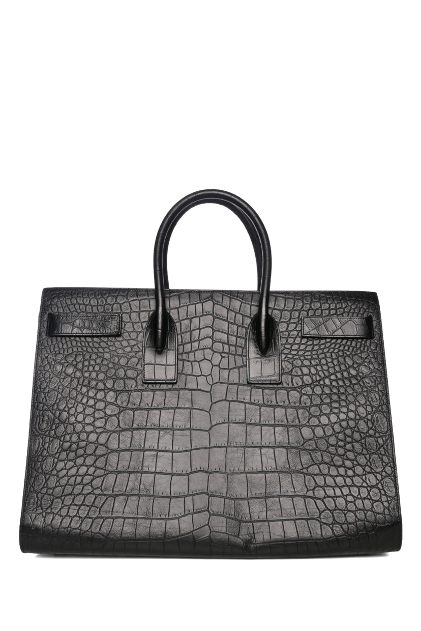 Saint Laurent 2017 Large Croc Embossed Sac De Jour Tote