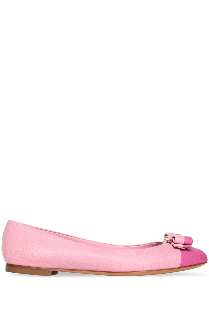Salvatore Ferragamo Size 8 Bicolour Bow Ballet Flats