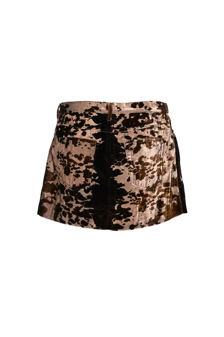 Acne Studios Size M Irinna Asymmetric Cow-Print Velvet Mini Skirt