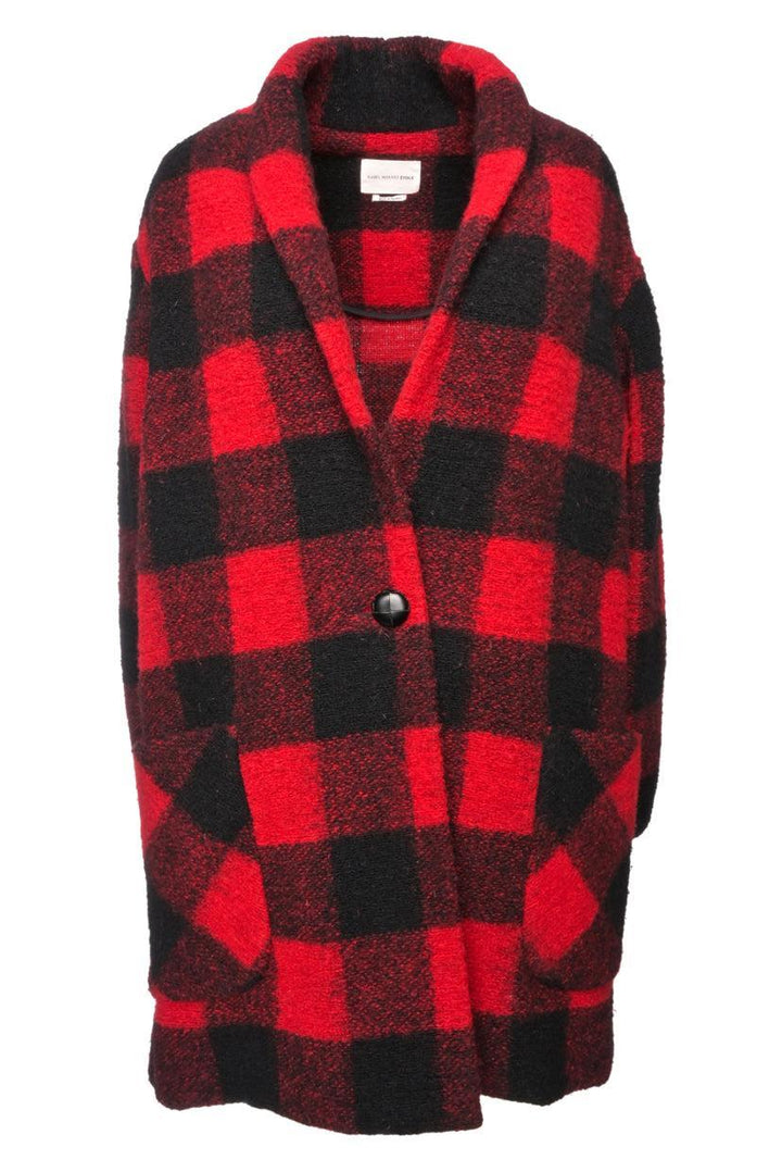 Isabel Marant Etoile Size 34 Wool-Blend Plaid Coat