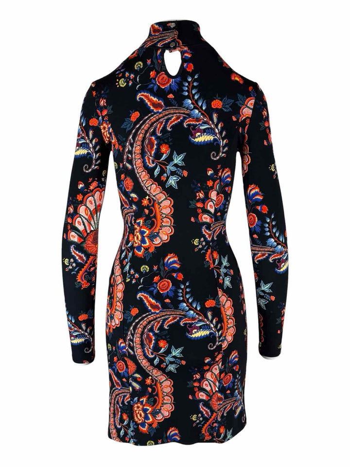 Paco Rabanne Size 34 High Neck Mini in Paisley Dress