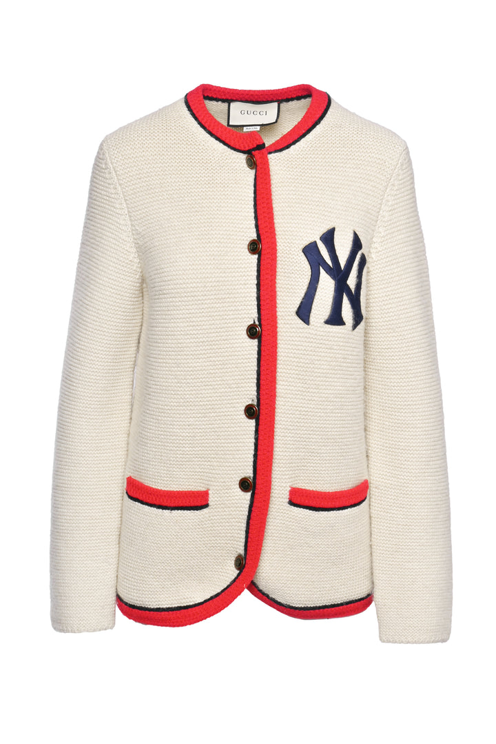 Gucci x MLB Size S New York Yankees Alpaca-Blend Cardigan