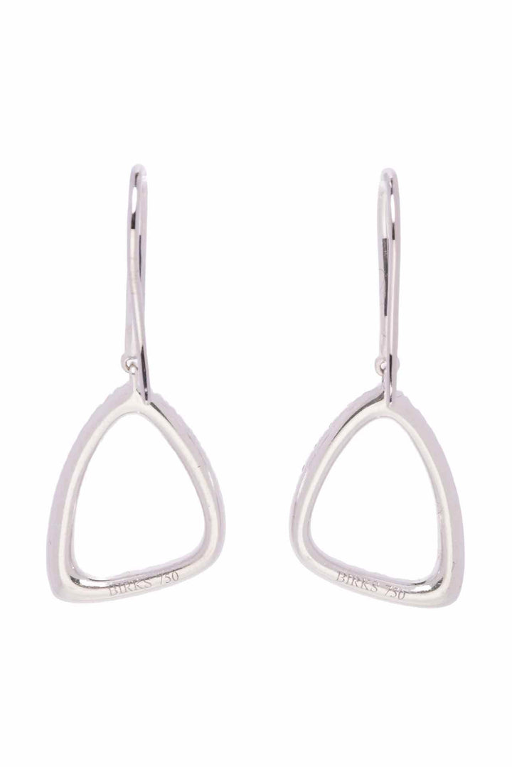 Birks 18k White Gold Diamond Dangle Earrings