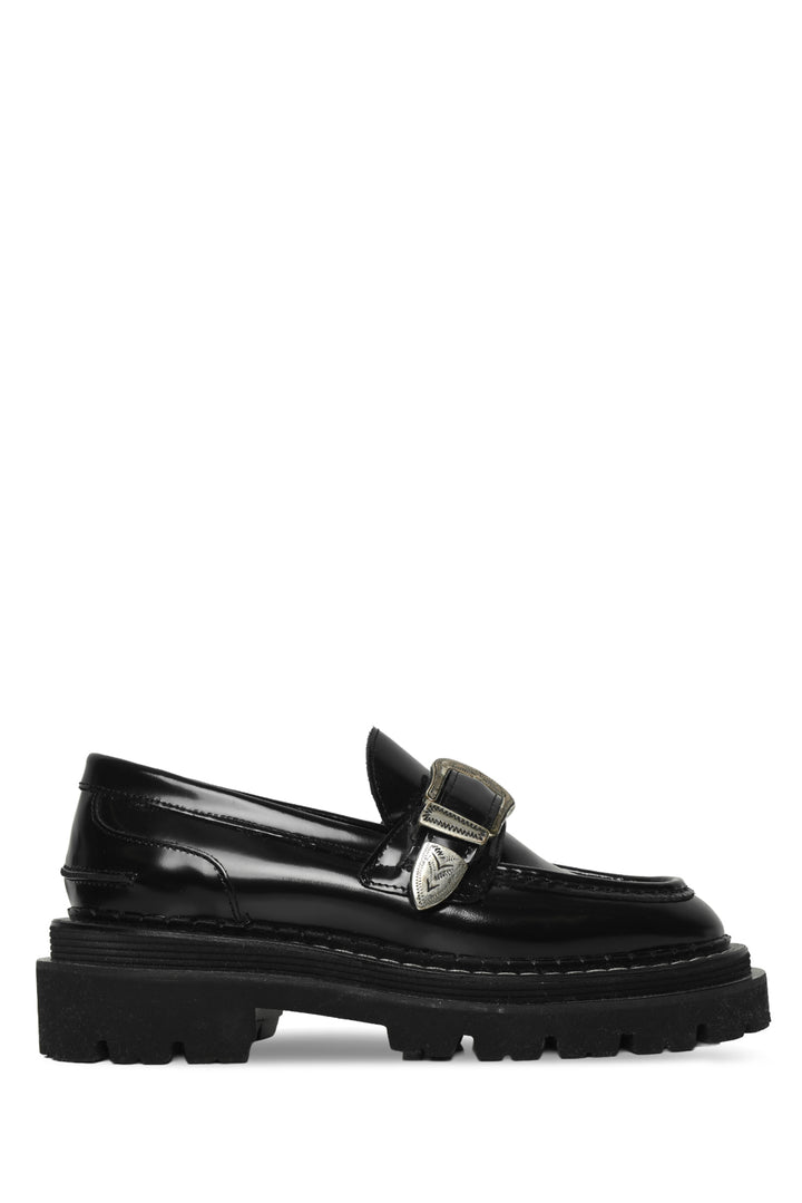 Sandro Size 37 Buckled Leather Loafers