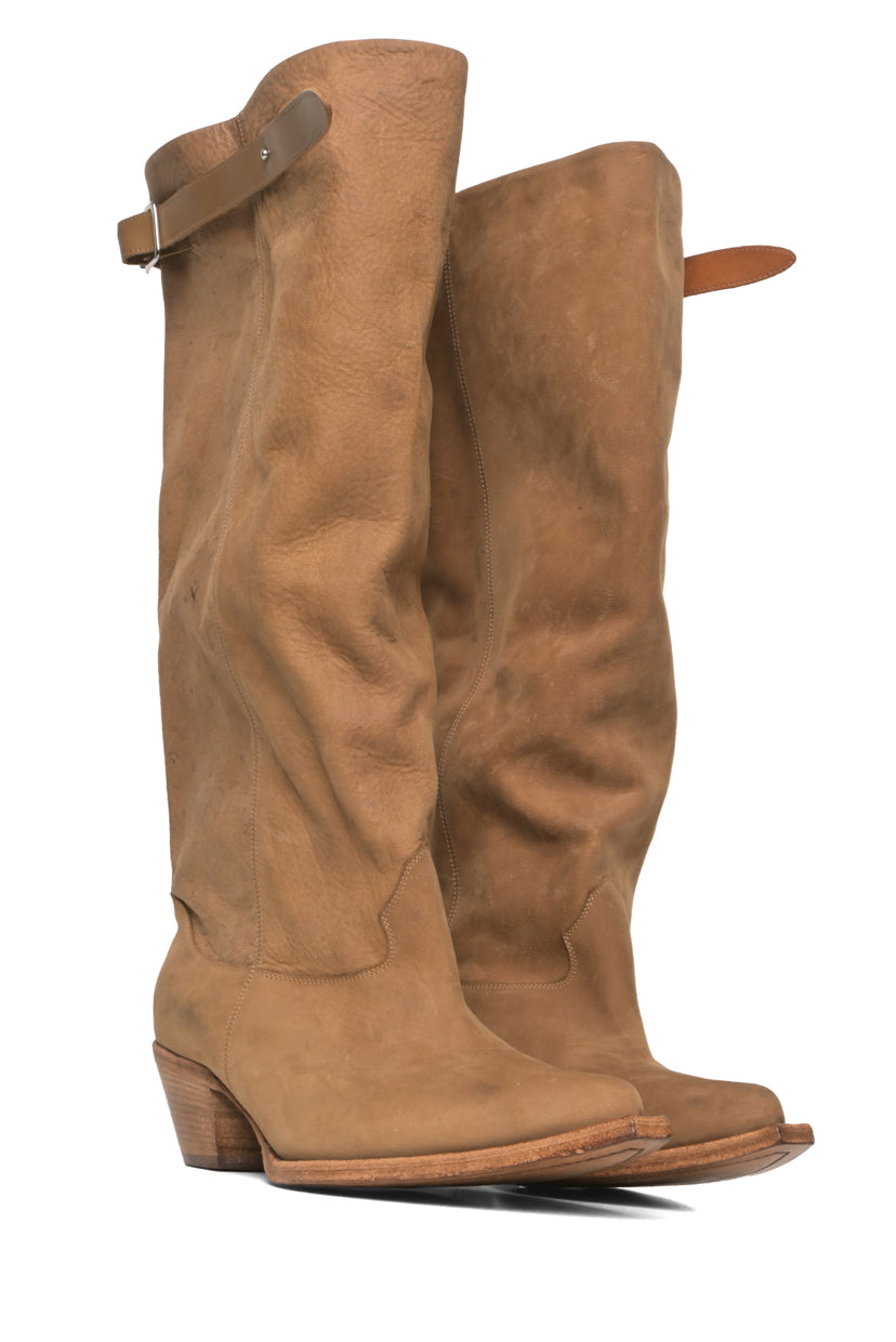 R13 Size 40 Distressed Slouch Cowboy Boots