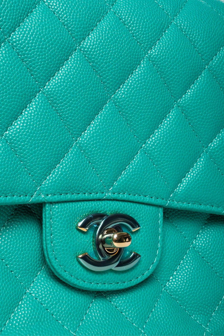 Chanel 2016-2017 Medium Caviar Quilted Classic Double Flap Shoulder Bag