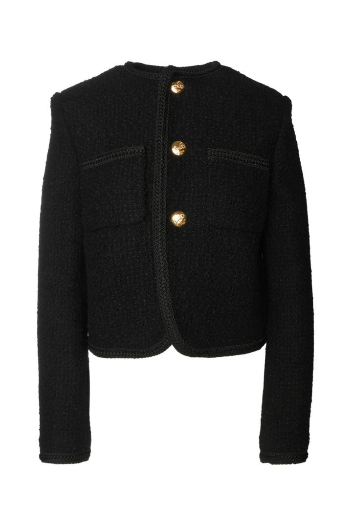 Celine Size 36 BouclÃ© Tweed Chasseur Jacket
