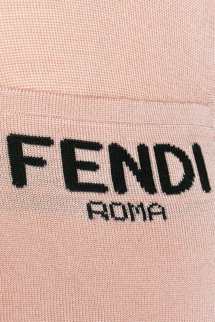 Fendi Size 4 2020 Fendi Roma Logo Silk Knit Mock Neck Pullover Sweater