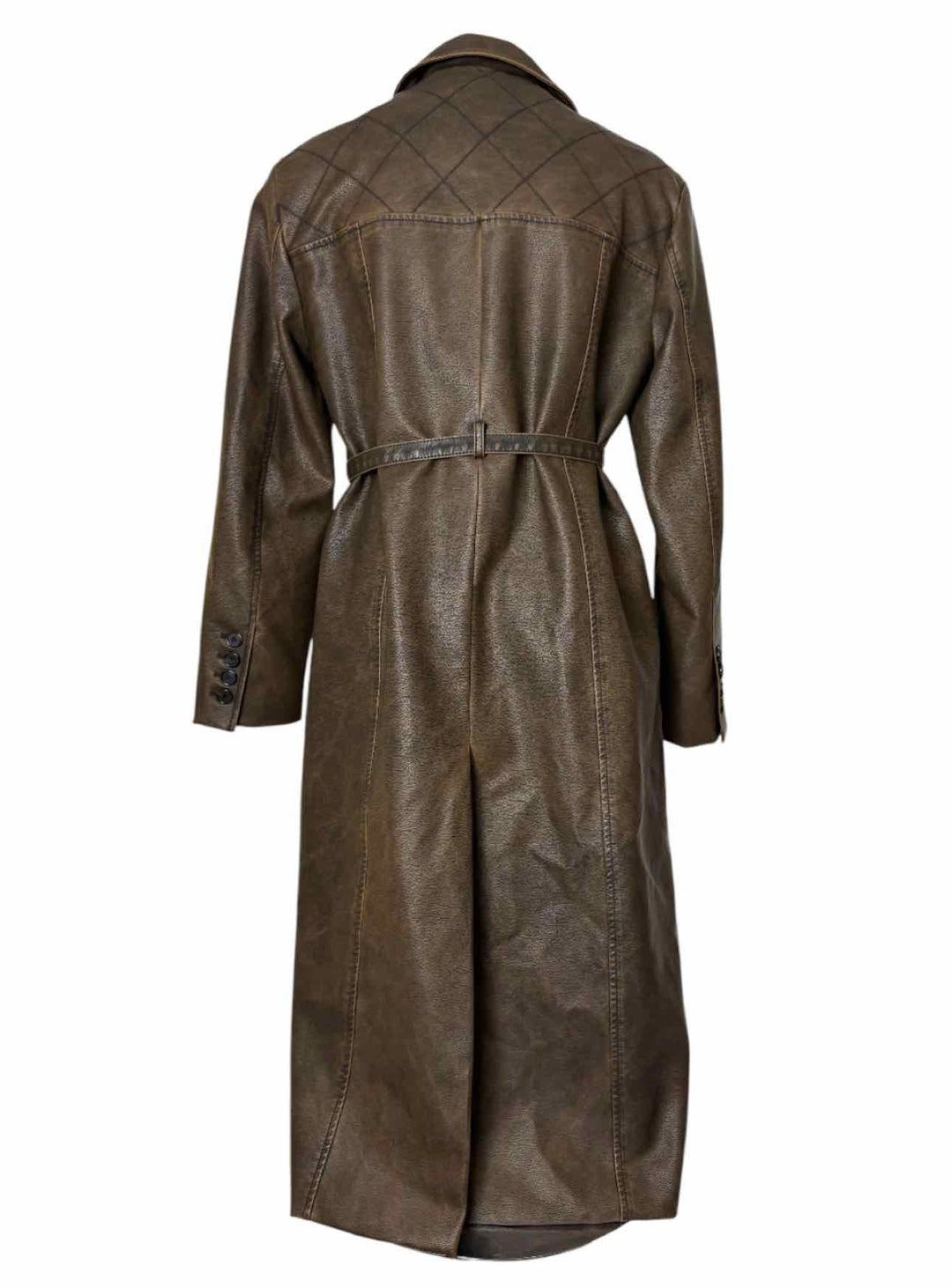 Kijun Size M Faux Leather Long Coat