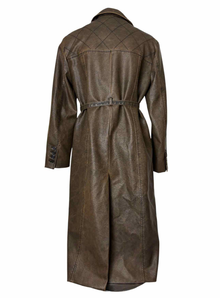 Kijun Size M Faux Leather Long Coat