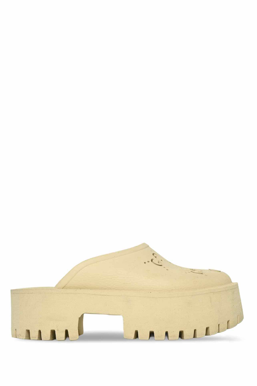 Gucci Size 35 Rubber Monogram GG Platform Slides