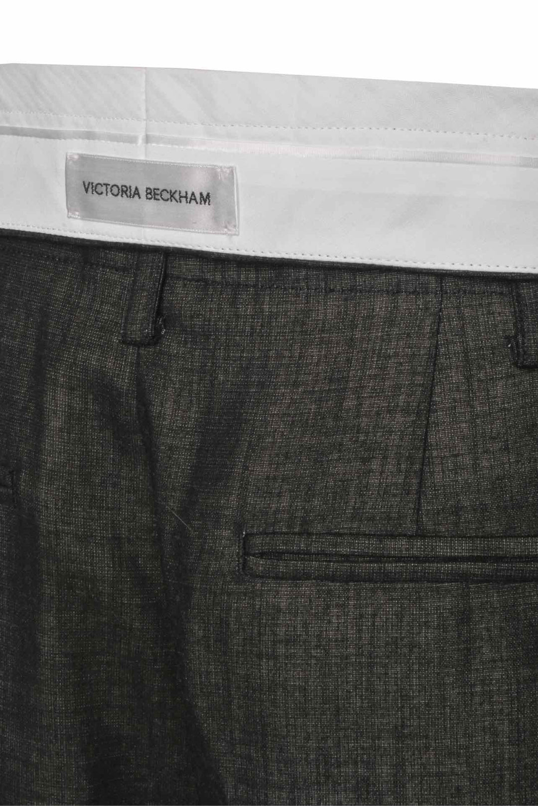 Victoria Beckham Size 4 Double-Waistband Wool Wide-Leg Trousers