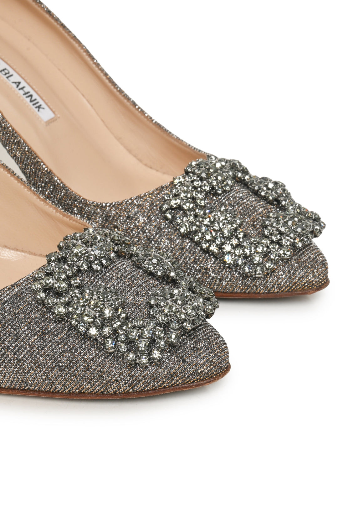 Manolo Blahnik Size 36 Hangisi Glitter Jewel Buckle Pumps