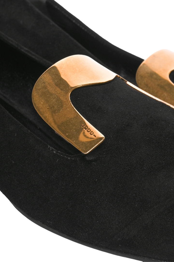 Gucci Size 38.5 Suede Alma Loafers