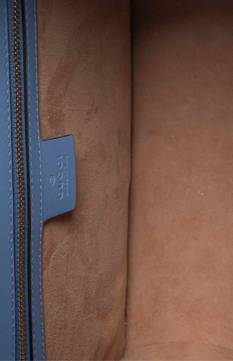 Gucci Embroidered Medium Sylvie Top Handle Shoulder Bag