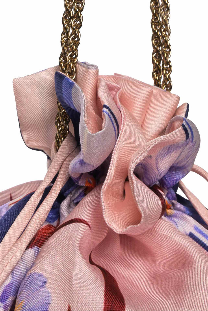 Zimmermann Floral Silk Bucket Pouch