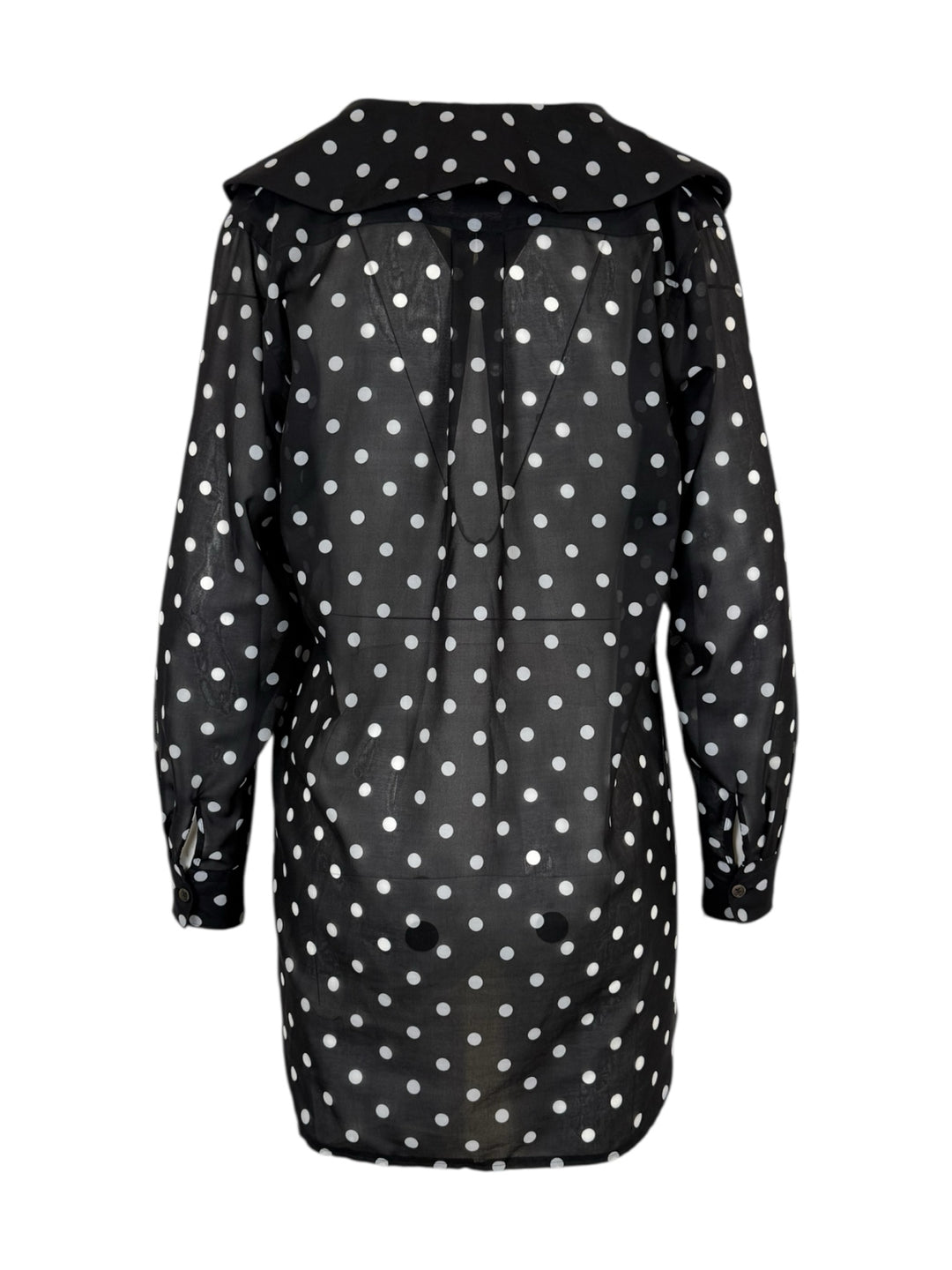 Comme Des Garcons Size XS Sheer Polka Dot Blouse