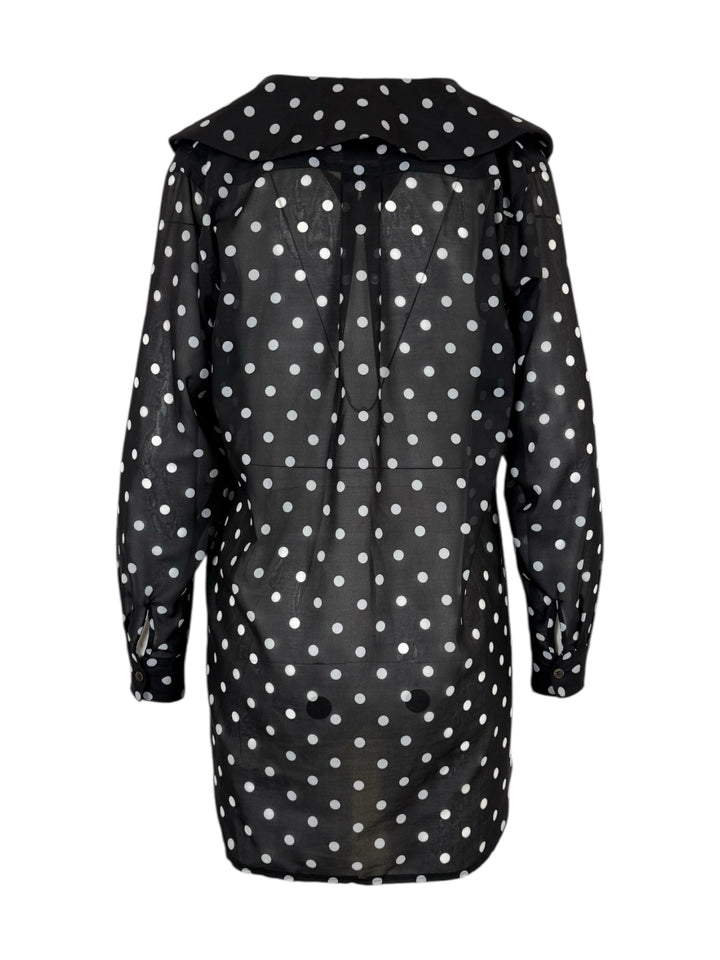 Comme Des Garcons Size XS Sheer Polka Dot Blouse