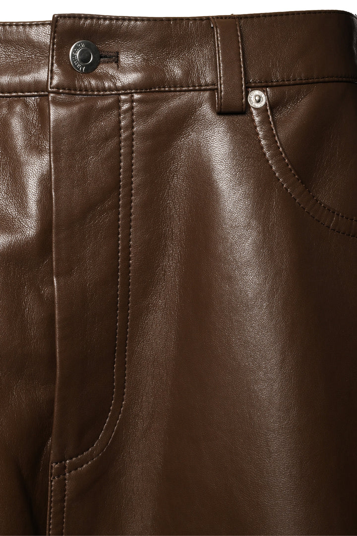 Nanushka Size L Cintia Faux Leather A-Line Midi Skirt
